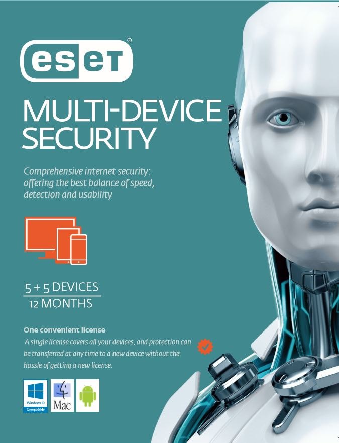 Eset Multi Device Security 5+5 1 Year Retail Download Card