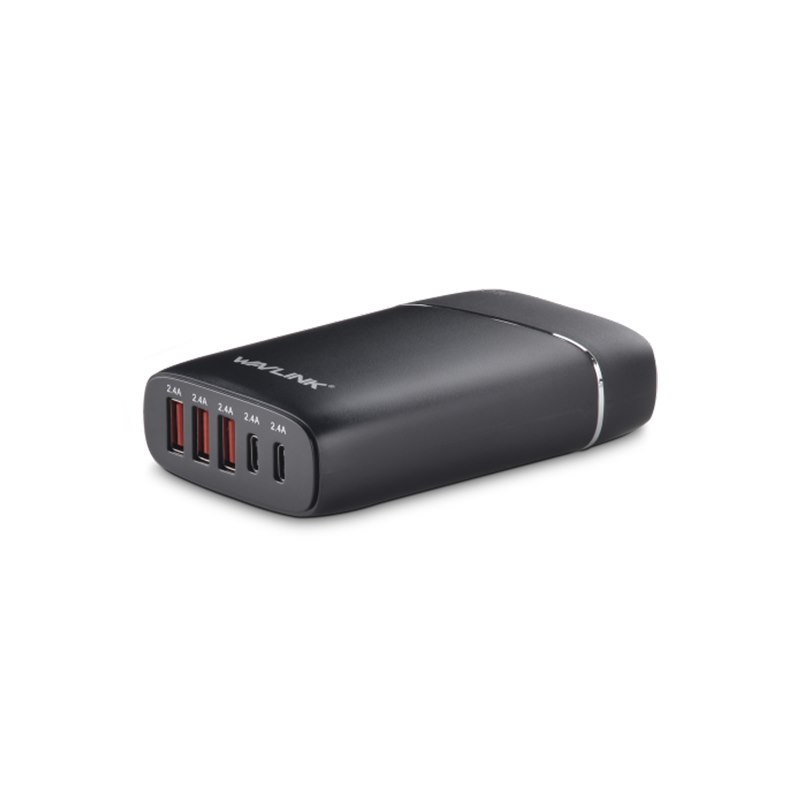 Wavlink Usb3.0 With Dual Type-C 5 Ports 45W Rugged Smart Usb Charger