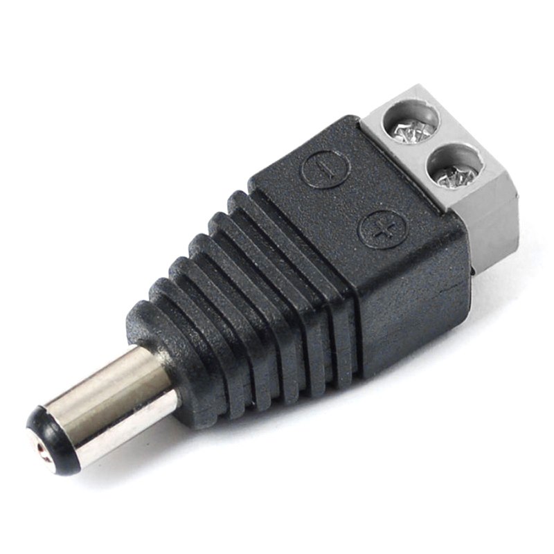 Folksafe DC Power Plug With Plastic Construction&Strain relief,Male Jack Converter Adapter DC Power Connector