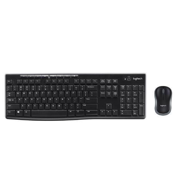 Logitech MK270 Keyboard & Mouse - USB Wireless RF Keyboard - Keyboard/Keypad Color: Black - USB Wireless RF Mouse - Pointing Device Color: Black