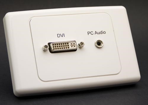 Alectro Dvi Wall Plate With 3.5MM Audio Outlet