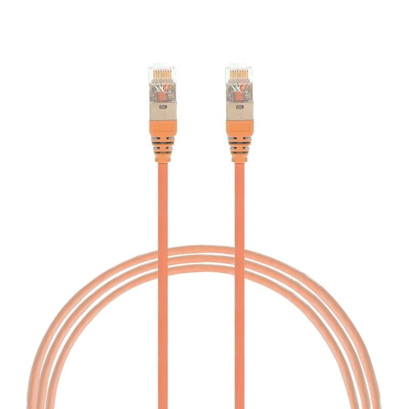 4Cabling 5M Cat 6A RJ45 S/FTP Thin LSZH 30 Awg Network Cable. Orange