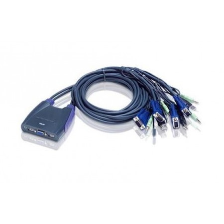 Aten 4 Port Usb Vga KVM Switch. Support Audio, 1.8M Cable
