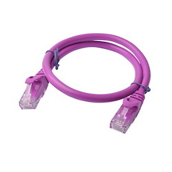 8Ware Cat 6A Utp Ethernet Cable, Snagless  - 0.5M (50CM) Purple