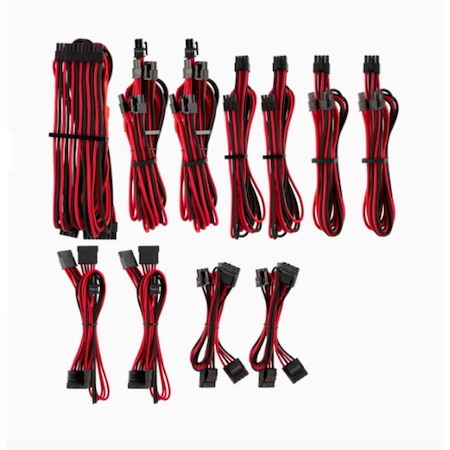 Corsair For Corsair Psu - Red/Black Premium Individually Sleeved DC Cable Pro Kit, Type 4 (Generation 4)