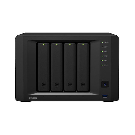 Synology NVR Dva3221 - 4 Bay NVR With An Intel Atom C3538, Nvidia GeForce GTX 1050 Ti , 4GB Ram + 8 Device Licenses Included - Launch 05 Nov 2020