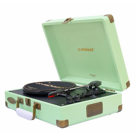 Mbeat® Woodstock 2 Tiffany Green Retro Turntable Player