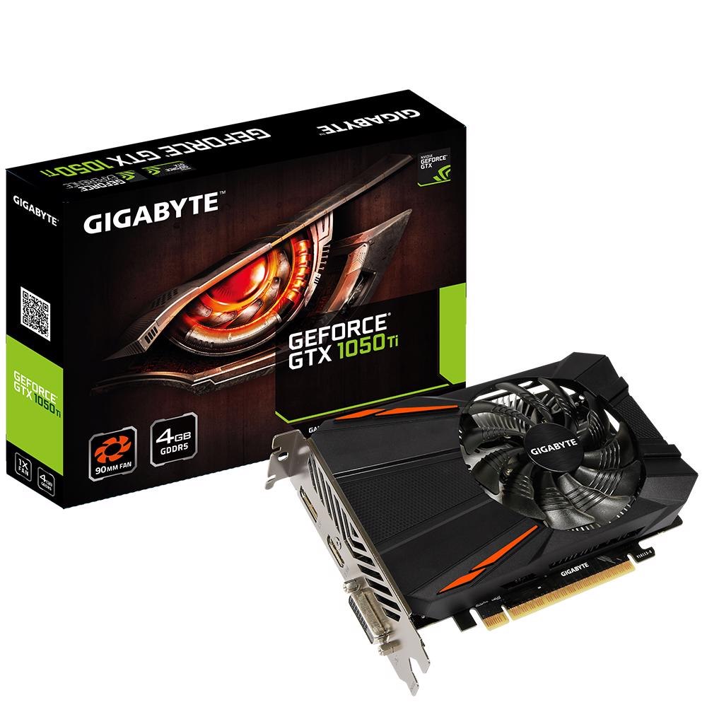 Gigabyte Nvidia GeForce GTX 1050 Ti, Integrated With 4GB GDDR5 128Bit Memory, 90MM Fan Design, Support Up To 8K Display @60Hz