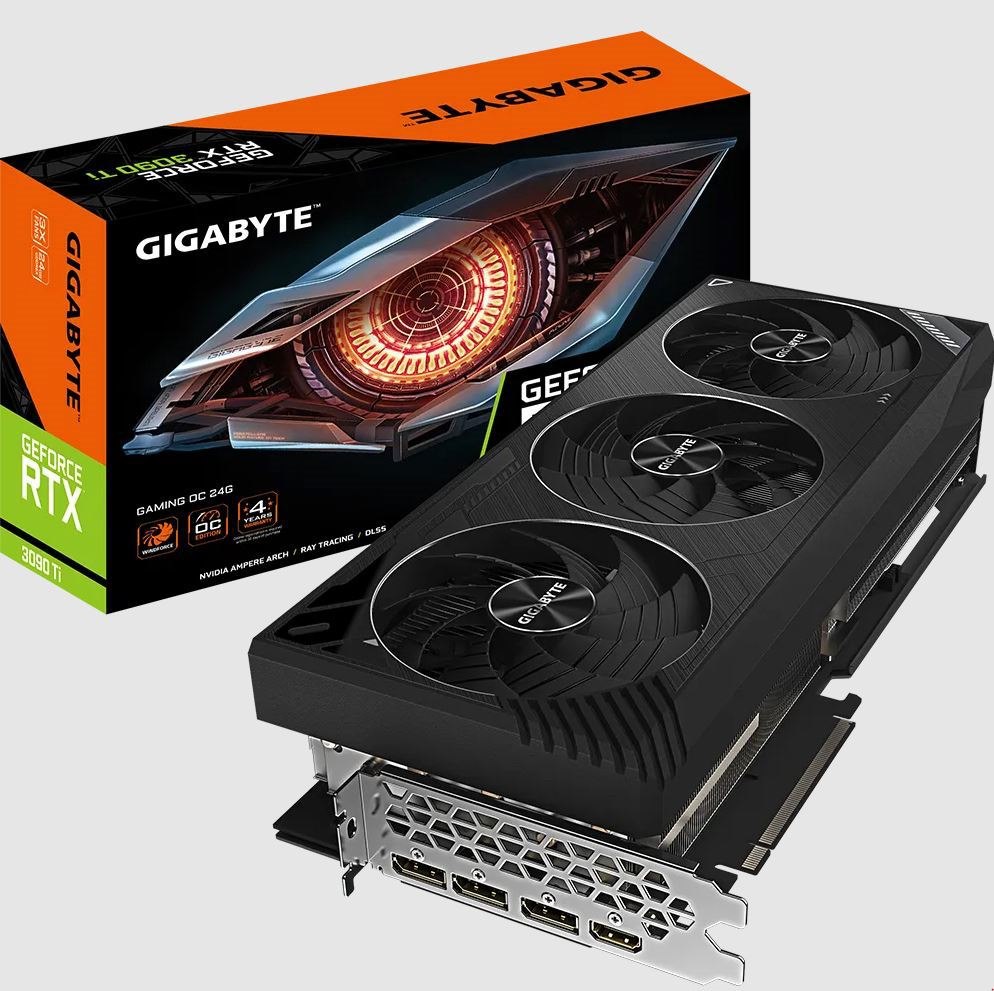 Gigabyte GF RTX 3090 Ti PCIe X16, 24GB GDDR6X, 3xDP, 1xHDMI, Gaming Oc, 3YR WTY
