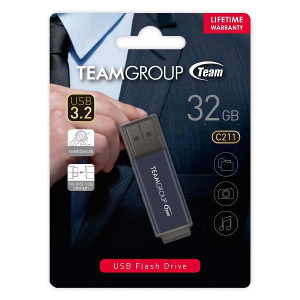 Team C211 Usb3.2 Gentleman Grey Flash 16GB Lifetime Warranty