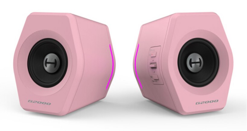 Edifier G2000 Gaming 2.0 Speakers System - Bluetooth V4.2/ Usb Sound Card/ Aux Input/RGB 12 Light Effects/ 16W RMS Power Pink