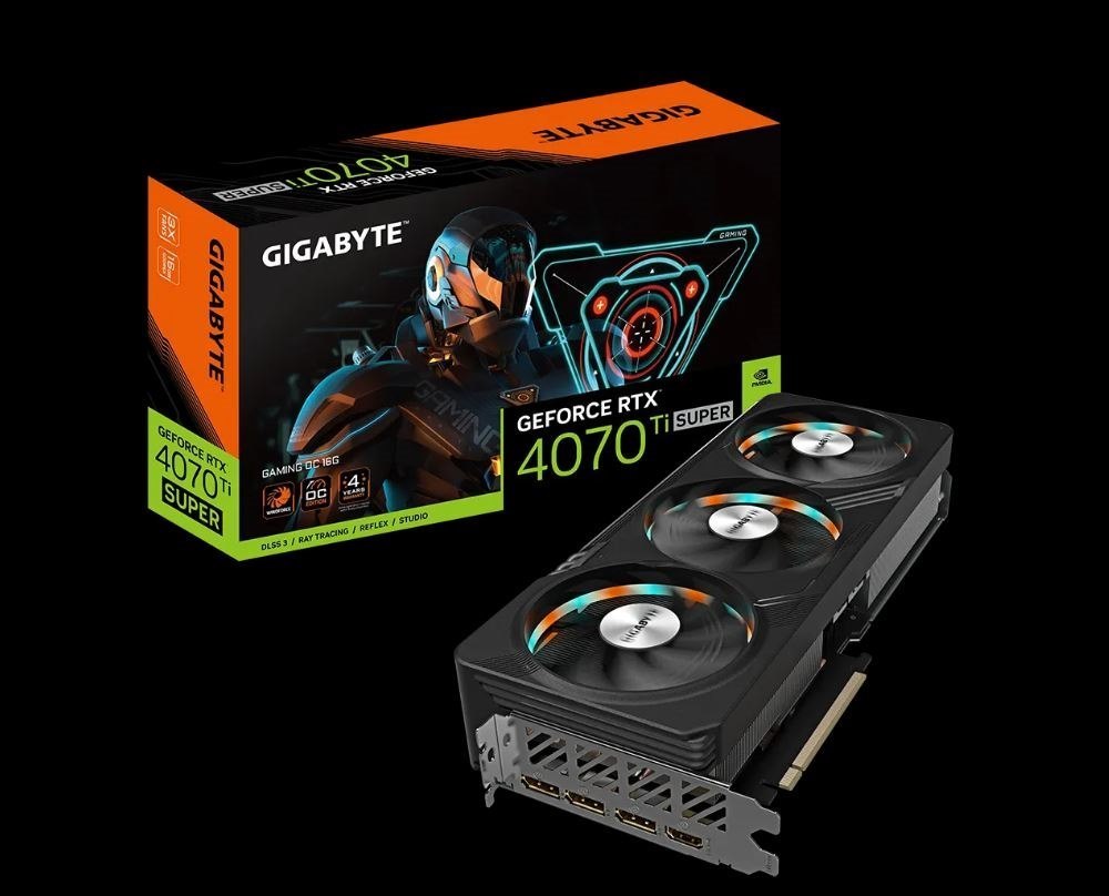 Gigabyte nVidia GeForce RTX 4070 Ti Super Gaming Oc 16GD GDDR6X Video Card, Pci-E 4.0, 2655 Core Clock, RGB Fusion 3X DP 1.4A, 1X Hdmi 2.1A