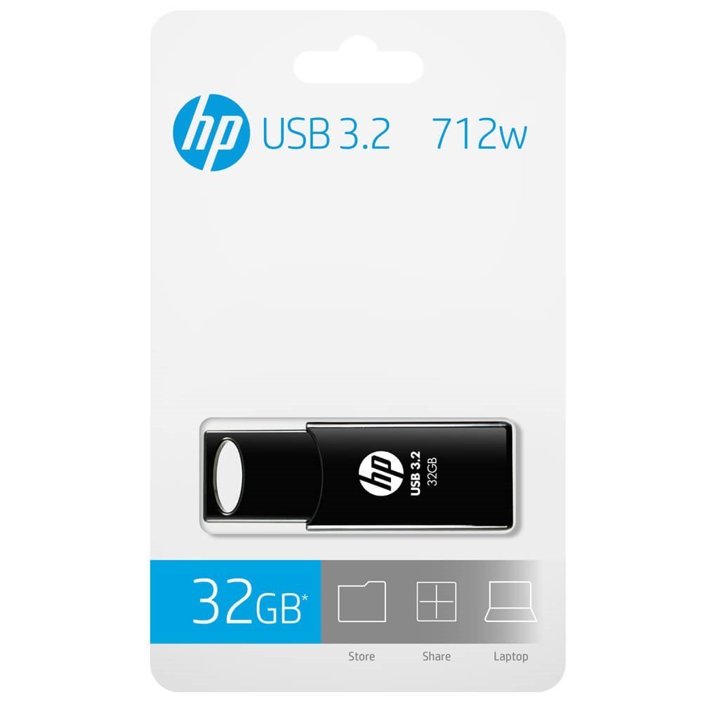 PNY Technologies (LS) HP 712W 32GB Usb3.2 70MB/s Flash Drive Memory Stick Slide 0°C To 60°C 4.5~5.5 VDC Push-Pull Design External Storage For Windows 10 11 Mac