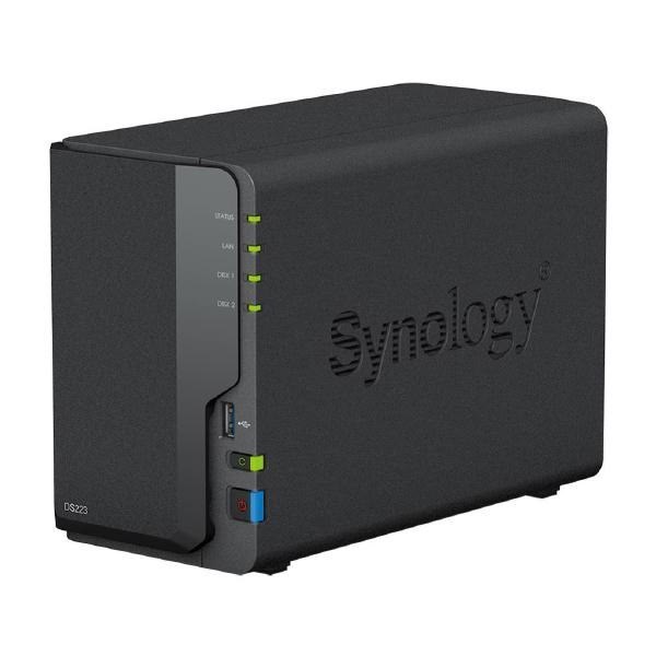 Synology DiskStation DS223 2-Bay 3.5" Diskless 1xGbE Nas (Tower) (HMB), Realtek RTD1619B Quad-Core 1.47Hz, 2GB Ram, 3xUSB3.2, 1 X 1GbE (RJ-45)