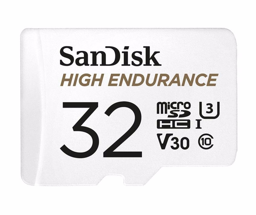 SanDisk High Endurance microSDHC Card,SQQNR 32G,Uhs-I, C10, U3, V30, 100MB/s R, 40MB/sW,SD adaptor,2Y