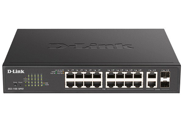 D-Link DGS-1100 DGS-1100-18PV2 16 Ports Manageable Ethernet Switch