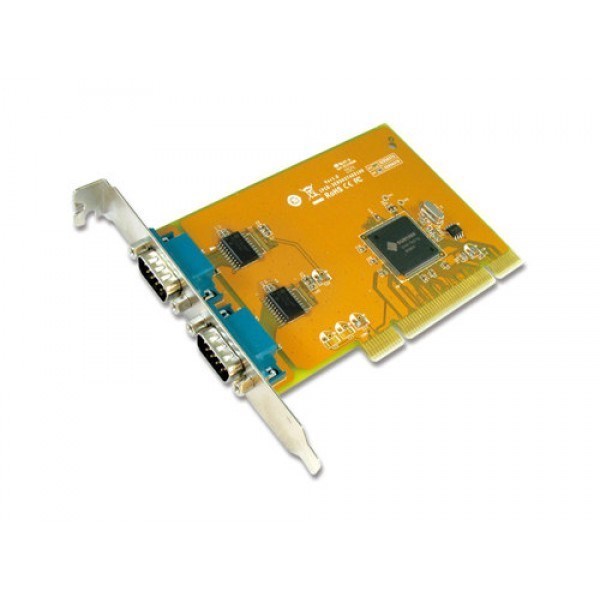 Sunix Comcard-2P Ser5037a Dual Port Serial Io Card Pci Card; Speeds Up To 115.2Kbps; Support Microsoft Windows, Linux, And Dos(L)