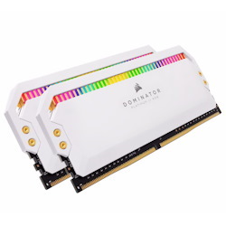 Corsair Dominator Platinum RGB DDR4, 3200MHz 16GB 2x8GB Dimm, Unbuffered, 16-18-18-36, XMP 2.0, White Heatspreader, RGB Led, 1.35V