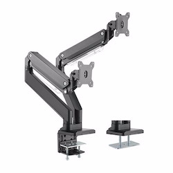 Brateck Dual Monitors Aluminum Heavy-Duty Gas Spring Monitor Arm Fit Most 17‘-35’ Monitors Up To 15KG Per Screen
