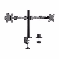 Brateck Dual Monitors Affordable Steel Articulating Monitor Arm Fit Most 17'-32' Monitors Up To 9KG Per Screen