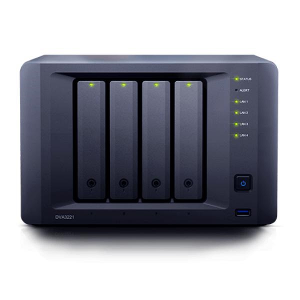 Synology NVR Dva3221 - 4 Bay NVR With An Intel Atom C3538, Nvidia GeForce GTX 1050 Ti , 4GB Ram + 8 Device Licenses Included - Launch 05 Nov 2020