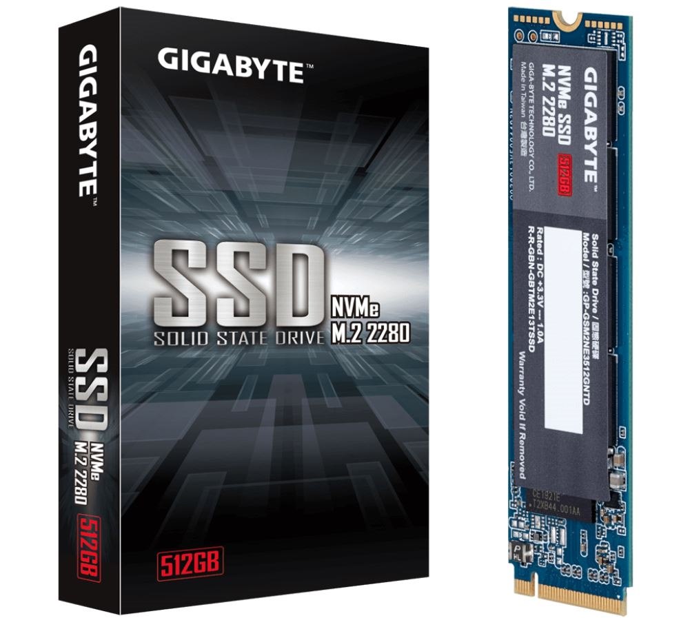 Gigabyte, SSD, M.2(2280), NVMe, Pcie 3X4, 512GB, Read:1700MB/s(270k IOPs),Write:1550MB/s(340k IOPs), 3.3W, 5 Years Limited Warranty