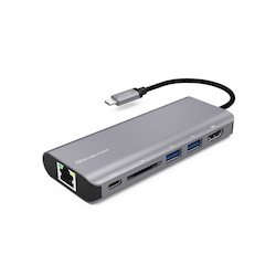 Mbeat® 'Elite' Usb Type-C Multifunction Dock - USB-C/4k HDMI/LAN/Card Reader/Aluminum Casing/Compatible With MAC/Desktop PC Notebook Laptop Devices
