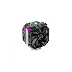 Deepcool As500 Plus Cpu Air Cooler Single Tower, 5 Heat Pipes High Fin Density, Slim Profile, Double TF140S PWM Fans Included, Argb Led Controller Inc
