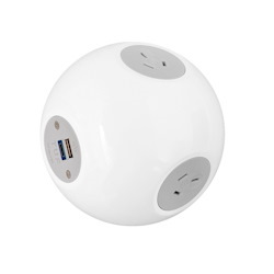 Elsafe Oe Elsafe: Pluto 2 X Gpo / 1 X 5A Tuf With 2000MM Lead With 10A Three Pin Plug - White