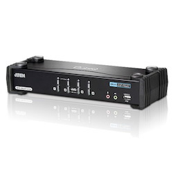 Aten 4 Port Usb Dual-Link Dvi KVMP Switch With 7.1 Audio And Usb 2.0 Hub - Cables Included