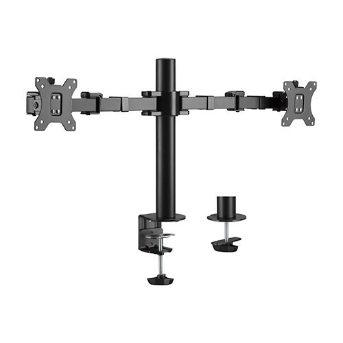 Brateck Dual Monitors Affordable Steel Articulating Monitor Arm Fit Most 17'-32' Monitors Up To 9KG Per Screen