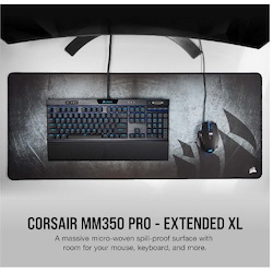Corsair MM350 Pro Premium Spill Proof Cloth Gaming Mouse Pad. Extended Extra Large Edition 930MM X 400MM X 5MM. All BlackSurface
