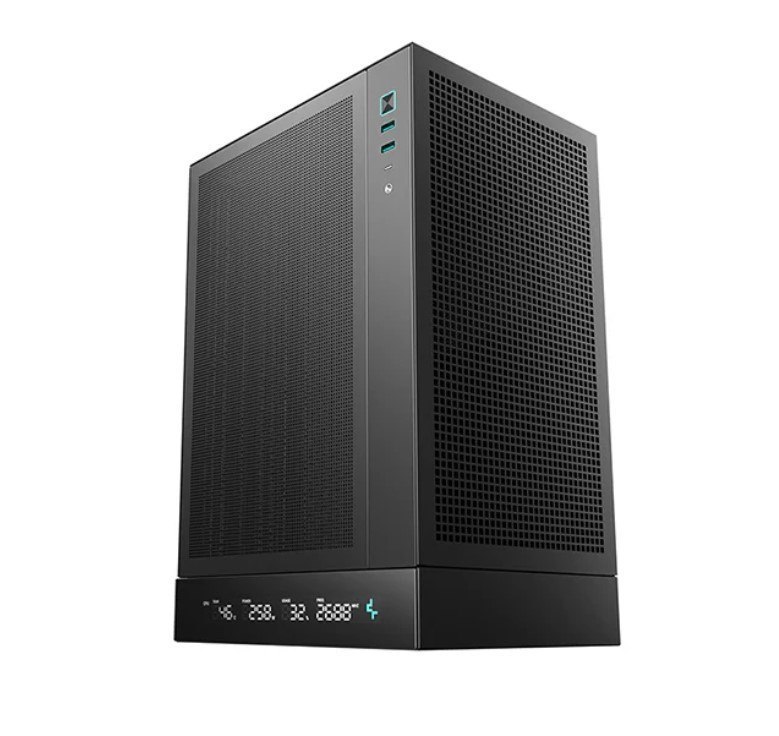 DeepCool CH170 Digital Itx Case With Digital, Extremely Portable Size, Abundant Airflow Ventilation, Mesh Panels, Full Sized Air Cooler Support, 240MM