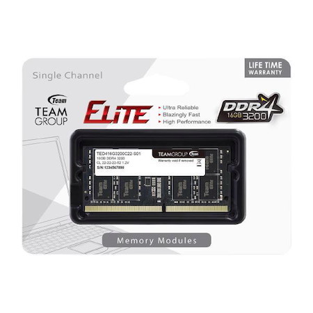 Team Group 1x16GB Elite Sodimm 2666Mhz DDR4 Laptop Memory