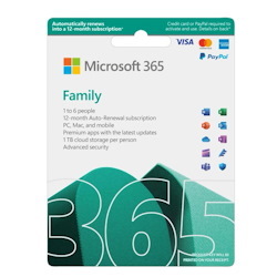 Microsoft 365 Family, Retail Box - 1 Year Subscription