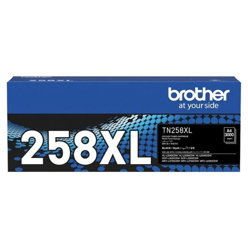 Brother TN-258XLBK **New** Black High Yield Toner Cartridge To Suit MFC-L8390CDW/MFC-L3760CDW/MFC-L3755CDW/DCP-L3560CDW/DCP-L3520CDW/HL-L8240CDW/HL-L3