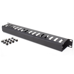 Serveredge 1RU Horizontal 12 SLOTS Cable Management Rail - Metal Body, Metal Fingers & Metal Cover & Rear Cable Entry Holes