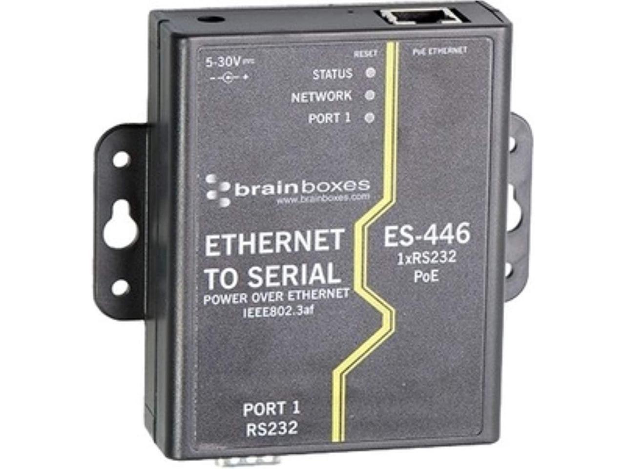 Brainboxes Es-446 1 Port RS232 PoE Ethernet To Serial Adapter