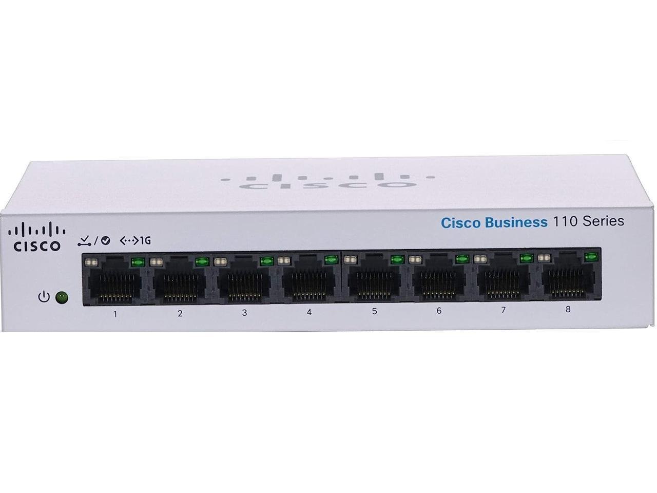 Cisco Business CBS110-8T-D Unmanaged Switch | 8 Port Ge | Desktop | Ext PS | Limited Lifetime Protection (Cbs110-8T-D-Na)