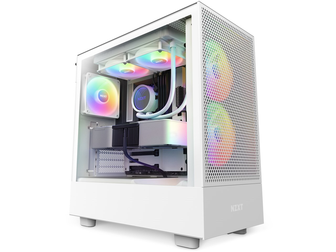 NZXT H Series H5 (2023) Flow RGB Edition Atx Mid Tower Chassis White Color-CC-H51FW-R1