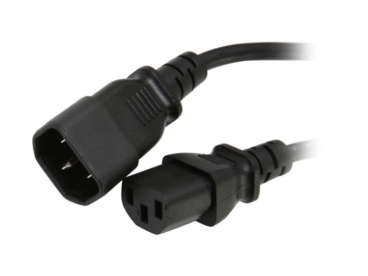 Bytecc Model PW-PX10C13-C14 12 FT. Power Extension Cord Cable For PC/Monitor