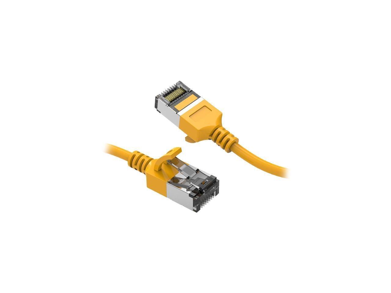 Nippon Labs 60Cat8-10-30Yw 10 FT. Cat 8 Yellow U/Ftp Slim Ethernet Network Cable 30Awg - Latest 40Gbps 2000Mhz RJ45 Patch Cord