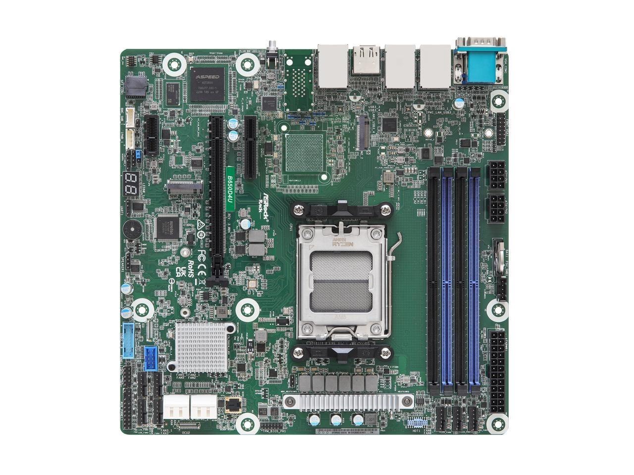 AsRock Rack B650d4u Micro-ATX Server Motherboard Single Socket Amd Ryzen 7000 Series Processors (Lga 1718) B650e PCIe 5.0 Dual 1G Lan