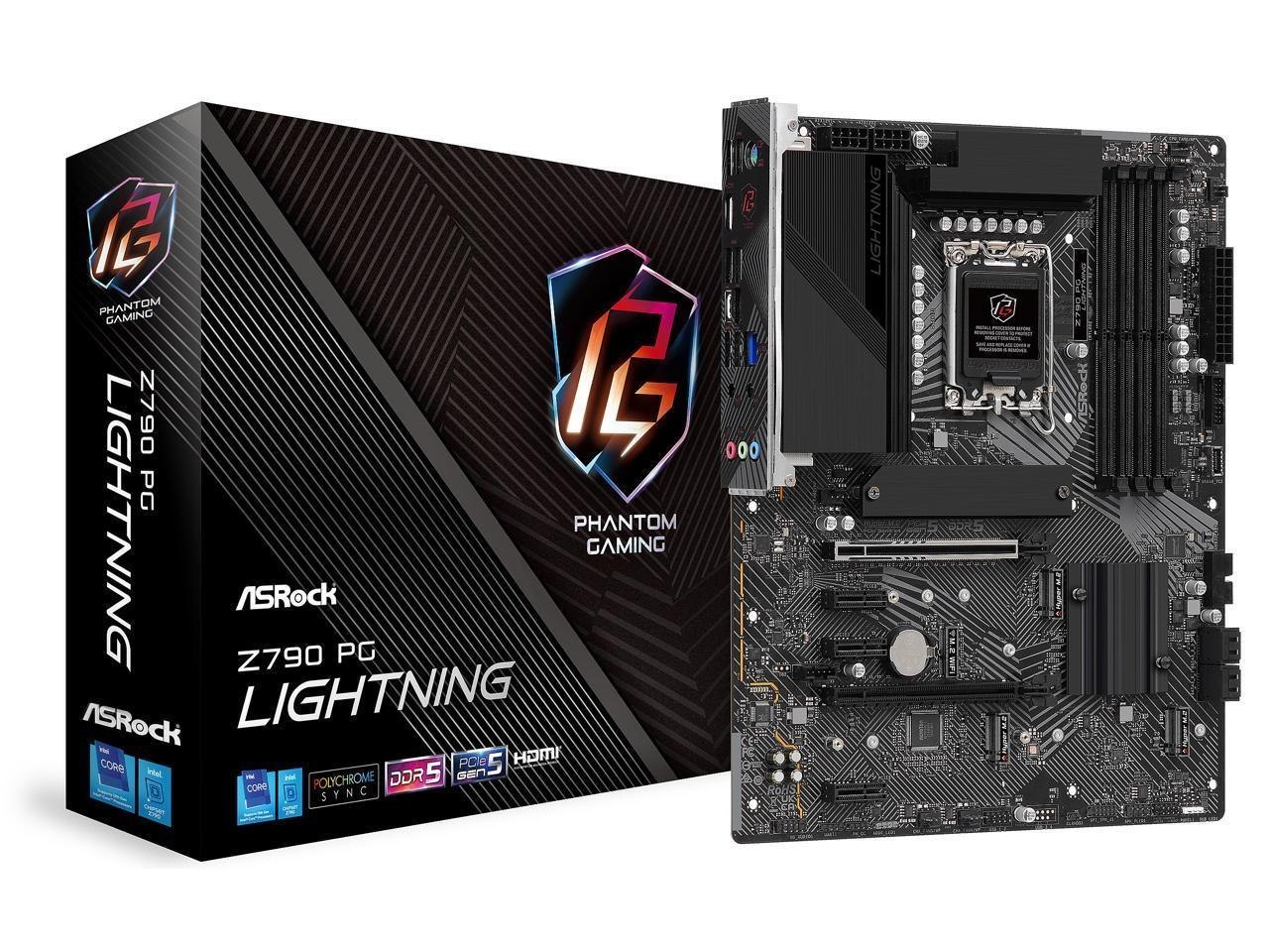 ASRock Z790 PG Lightning Gaming Desktop Motherboard - Intel Z790 Chipset - Socket LGA-1700 - ATX