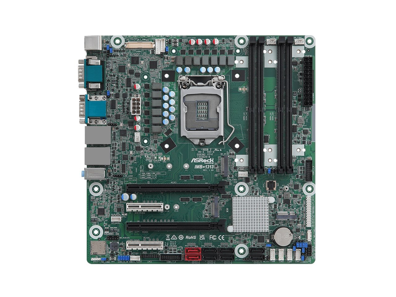 ASRock Industrial Imb-1313 Intel® Q470e Dual Lan TPM 2.0 Intel® Sata Raid 0/1/5/10 Triple Display Lga 1200 Micro Atx Motherboard