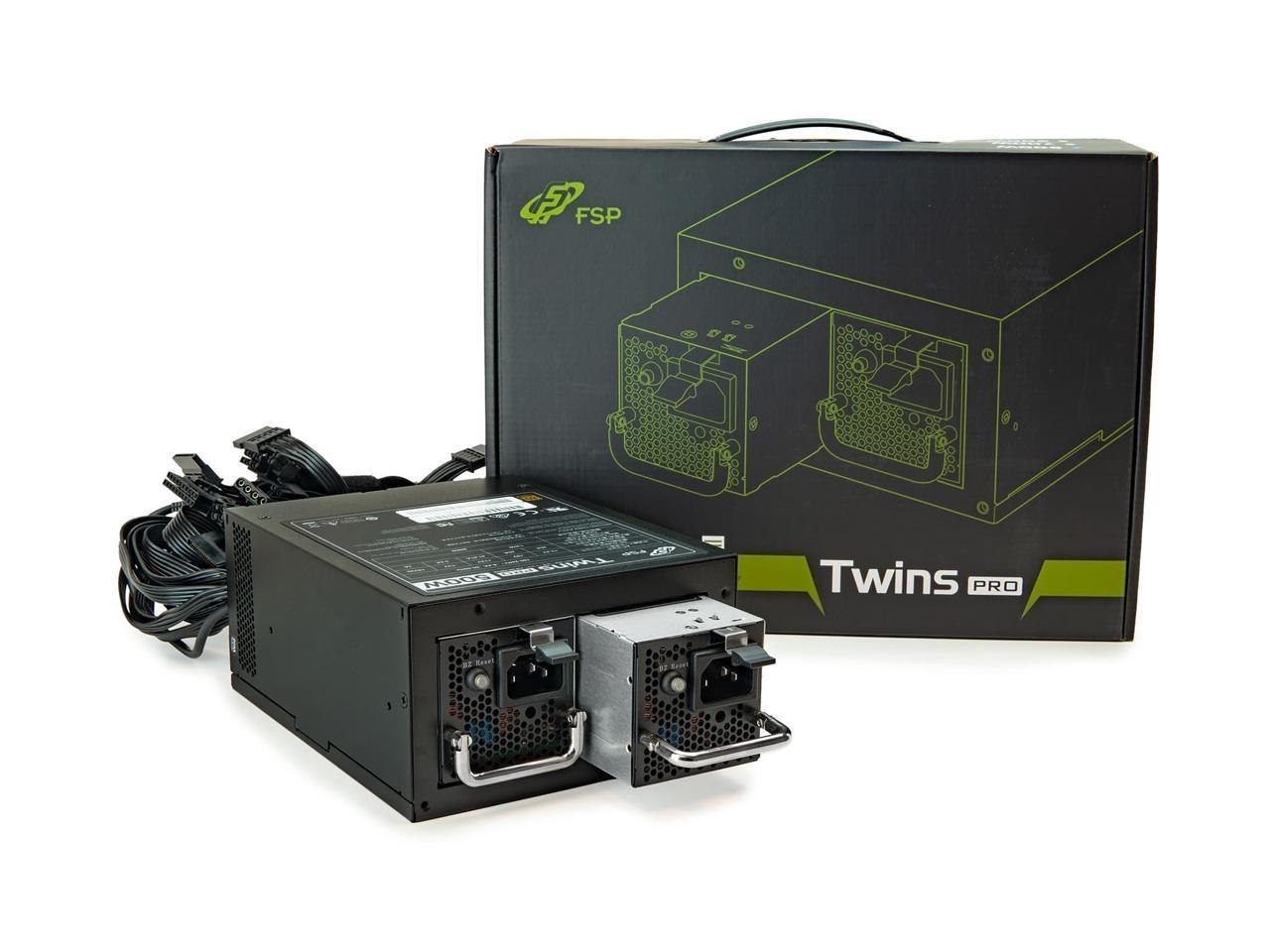 FSP Twins Pro Atx PS2 1+1 Dual Module 500W Efficiency Greater Than 90% Hot-Swappable Redundant Digital Power Supply With Guardian Monitor Software (Twins Pro 500)