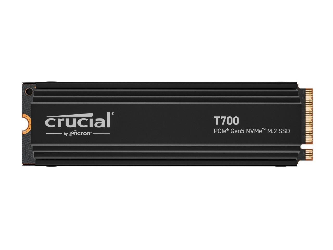 Crucial T700 Gen5 Nvme M.2 SSD W/ Heatsink 2280 1TB PCI-Express 5.0 X4 TLC Nand² Internal Solid State Drive (SSD) CT1000T700SSD5