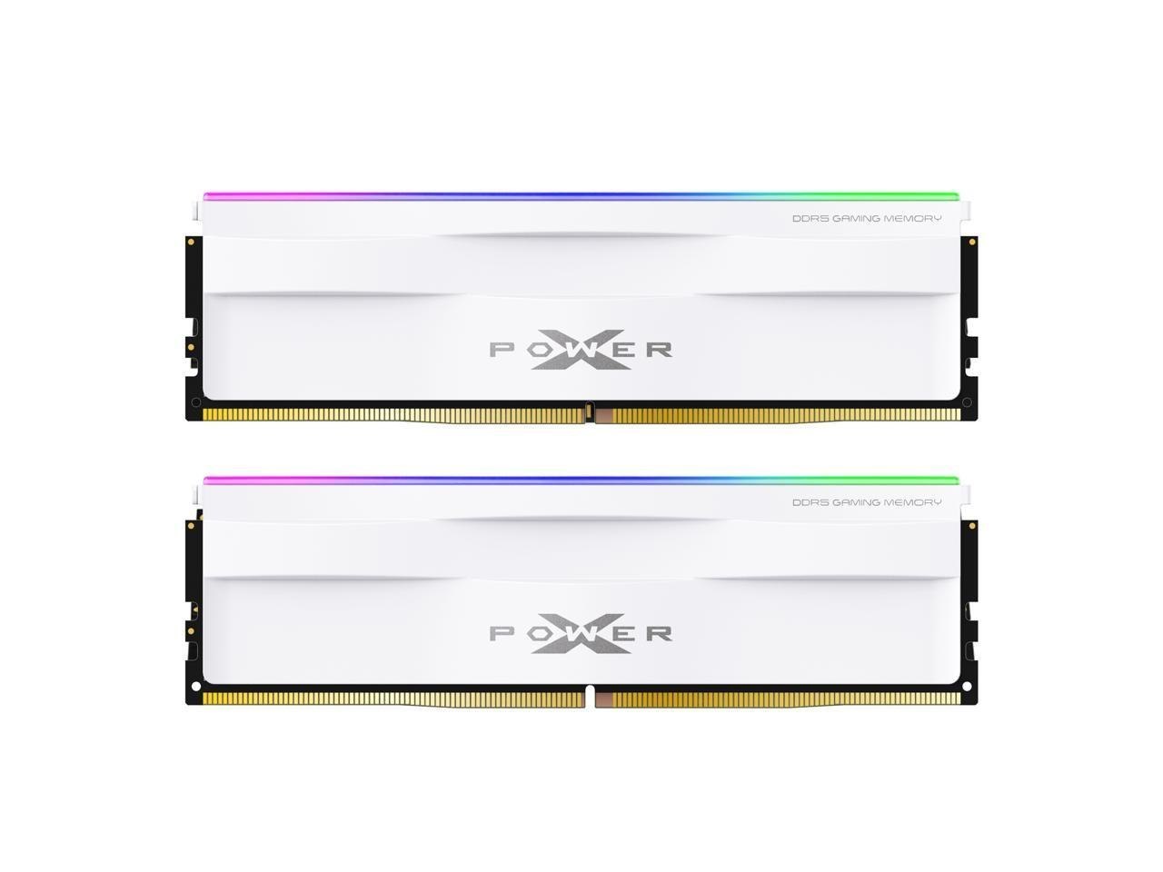 Silicon Power DDR5 32GB (16GBx2) Zenith RGB 5600MHz (PC5-44800) 288-Pin CL40 1.25V Udimm Desktop Memory Module Ram Sp032gxlwu560fdh Metallic White