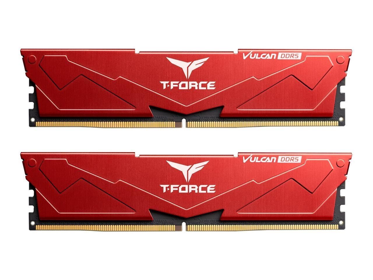 Team T-Force Vulcan 32GB (2 X 16GB) 288-Pin PC Ram DDR5 5200 (PC5 41600) Desktop Memory Model FLRD532G5200HC40CDC01