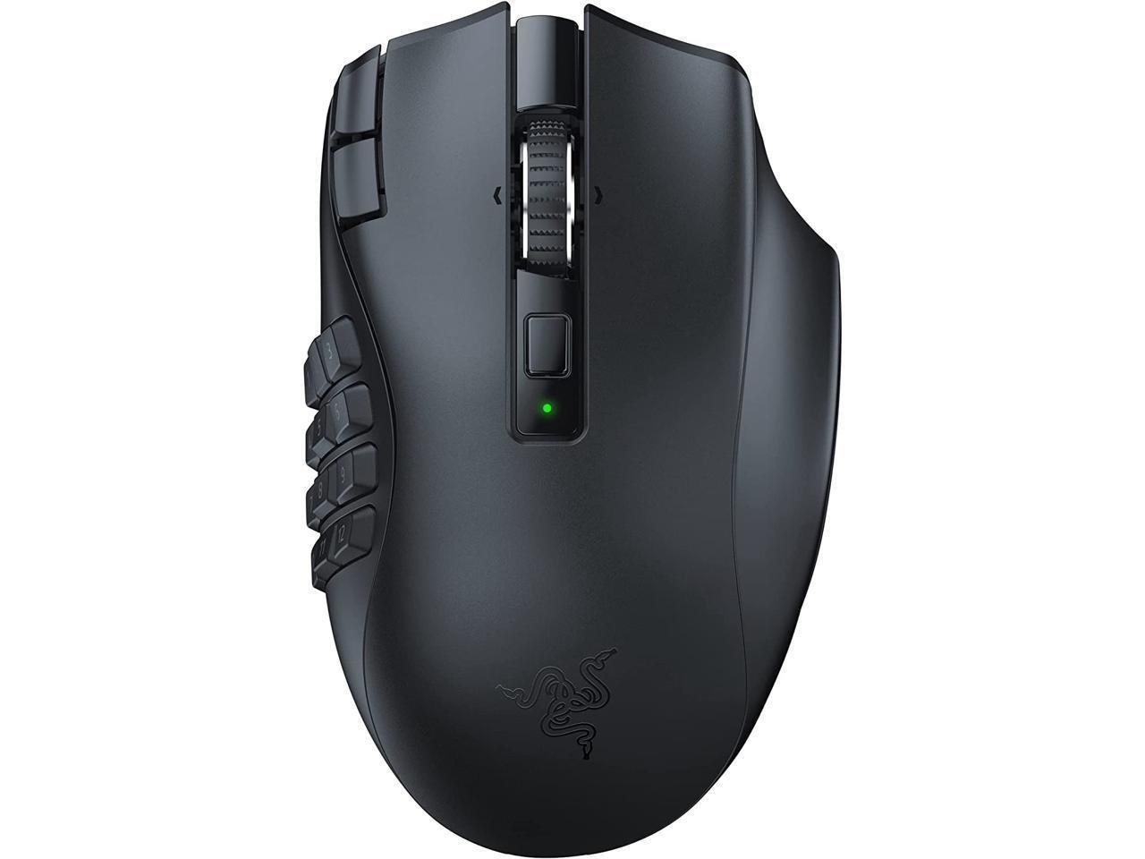 Razer Naga V2 HyperSpeed Wireless Mmo Gaming Mouse: 19 Programmable Buttons - HyperScroll Technology - Focus Pro 30K Optical Sensor - Mechanical Mouse Switches Gen-2 - Up To 400 HR Battery Life